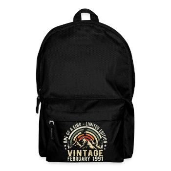 Anniversaire - février Cadeau Vintage février 1991 - Sac à dos - noir - Devant