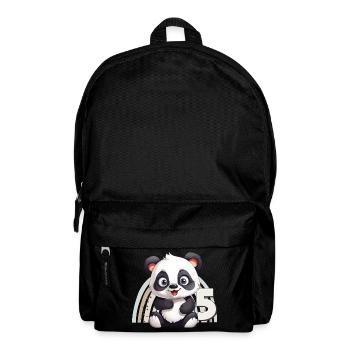 5ème anniversaire Panda Ours Arc-en-ciel Mignon Mignon - Sac à dos - noir - Devant