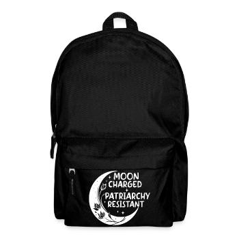 Moon charged, patriarchy resistant - Rucksack - Schwarz - Vorne