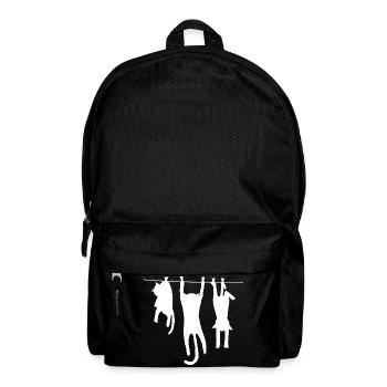 Witziges Katzen T-Shirt - Rucksack - Schwarz - Vorne