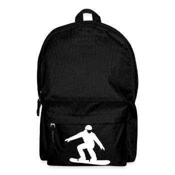 Snowboarder Silhouette Winterurlaub Wintersport - Rucksack - Schwarz - Vorne