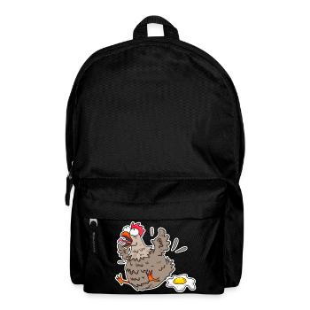 Witziger Huhn mit Ei Cartoon - Rucksack - Schwarz - Vorne