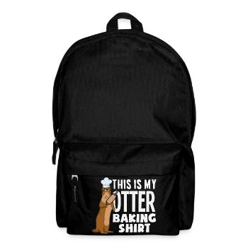 Sea Otter Cartoon Baking Shirt - Backpack - black - Front