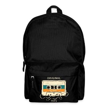 50. Geburtstag Oktober 1975 Vintage Kassette - Rucksack - Schwarz - Vorne