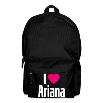 I Love Ariana Pinkes Herz Ich liebe Ariana - Rucksack - Schwarz - Vorne