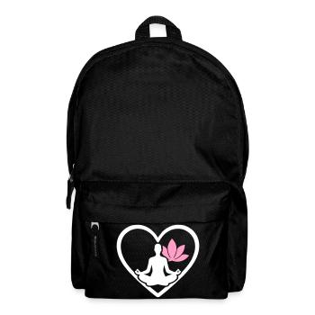Yoga Herz Frau Silhouette Lotus Wellness - Rucksack - Schwarz - Vorne