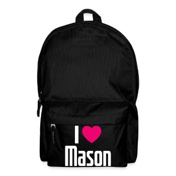 I Love Mason Pinkes Herz Ich liebe Mason - Rucksack - Schwarz - Vorne