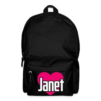 J’aime Janet Pink Heart J’aime Janet - Sac à dos - noir - Devant