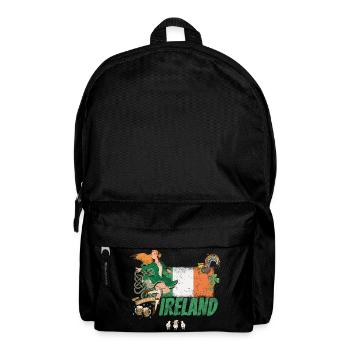 Ireland Design with Flag St Patricks Day Souvenir - Backpack - black - Front