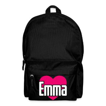 I Love Emma Pink Heart I Love Emma - Backpack - black - Front