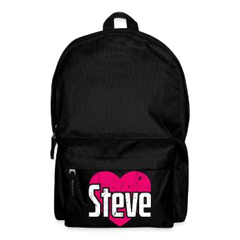 I Love Steve Pinkes Herz Ich liebe Steve - Rucksack - Schwarz - Vorne