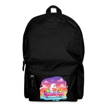 Reading polar bear in a color dream - Backpack - black - Front