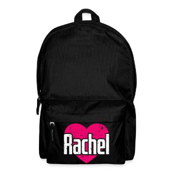 I Love Rachel Pinkes Herz Ich liebe Rachel - Rucksack - Schwarz - Vorne