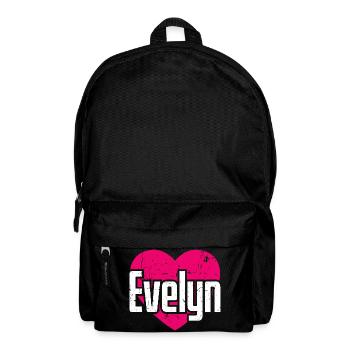 I Love Evelyn Pinkes Herz Ich liebe Evelyn - Rucksack - Schwarz - Vorne
