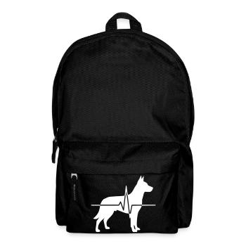 German Shepherd Heartbeat ECG Dog Vector - Backpack - black - Front