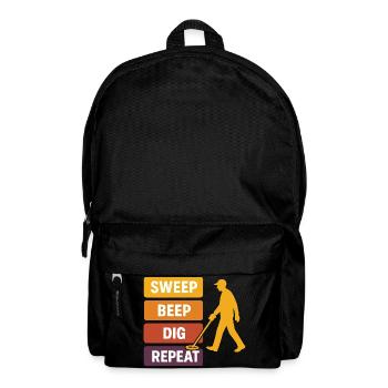 Sweep Beep Dig Repeat Metal Detecting - Backpack - black - Front