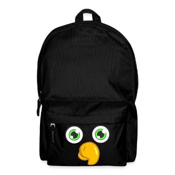 Cute Parrot Face Minimal Funny Bird DIY Costume - Backpack - black - Front