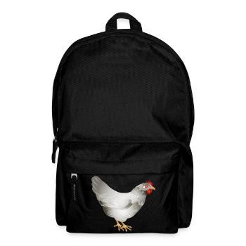 Hand drawn white chicken in illustration - Backpack - black - Front