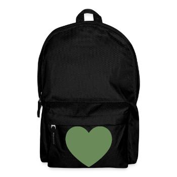 green heart green gift valentine's day - Backpack - black - Front