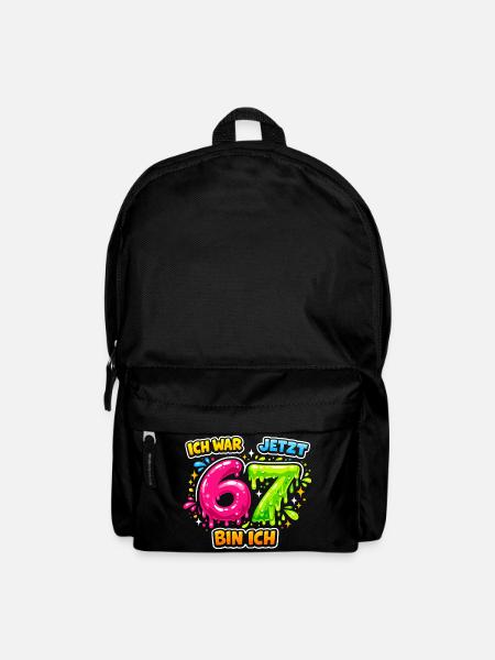 67 Six Seven Meme Gen Alpha Geschenk - Rucksack - Schwarz