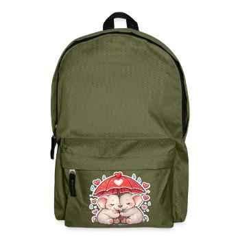 Cuddly Elephants Rain Love - Backpack - olive green - Front