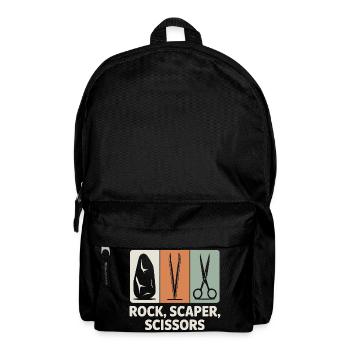 Stein, Scaper, Schere | Aquascaping Humor - Rucksack - Schwarz - Vorne