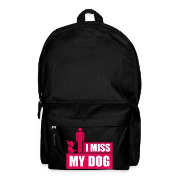 I Miss My Dog Hundeliebhaber Hunde Liebe Witz Logo - Rucksack - Schwarz - Vorne