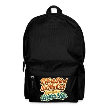 I work hard to make my cat have a life of luxury - Backpack - black - Front
