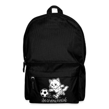 Fußball Kawaii Katze - Rucksack - Schwarz - Vorne
