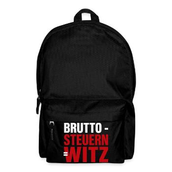 Brutto - Steuern = Witz - Rucksack - Schwarz - Vorne