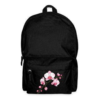 Orchidee Blütenzweig Illustration Florales Motiv - Rucksack - Schwarz - Vorne