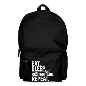 Iss. Schlaf. Skateboard. Wiederholen. - Rucksack - Schwarz - Vorne