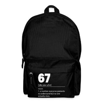 67 - Sixty Seven Number 67 Meme Six Seven - Backpack - black - Front