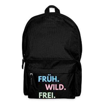 Früh Wild Frei – Frühlingsfest Festival Outfit - Rucksack - Schwarz - Vorne