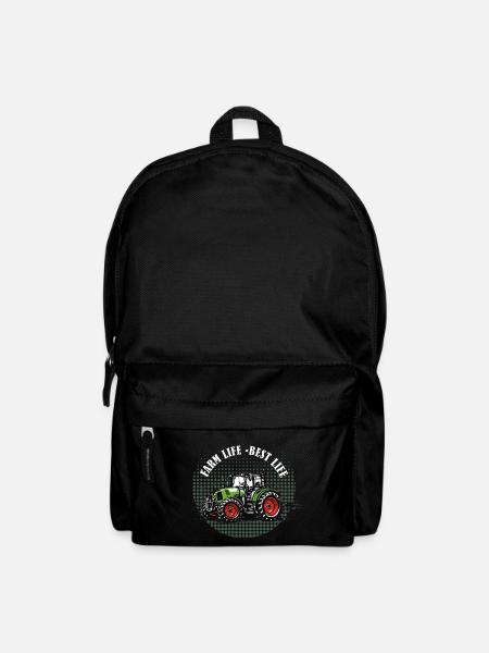 Farm Life – Grüner Traktor Vintage Halftone - Rucksack - Schwarz