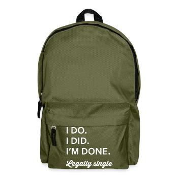 Legally Single: IM DONE - Backpack - olive green - Front