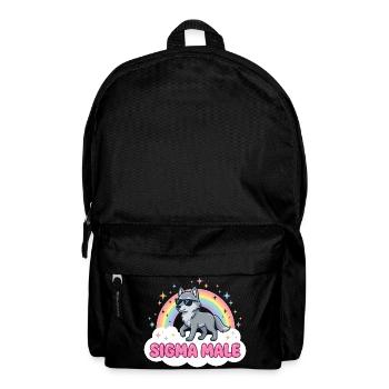 Loup mâle Sigma – Conception de mèmes drôles - Sac à dos - noir - Devant