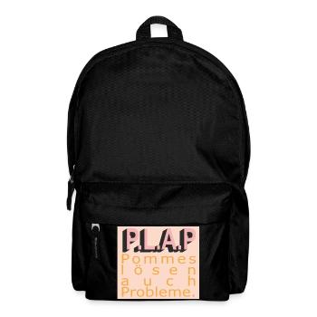 PLAP Pommes Probleme Typo - Rucksack - Schwarz - Vorne