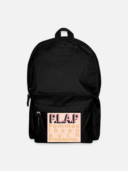 PLAP Pommes Probleme Typo - Rucksack - Schwarz
