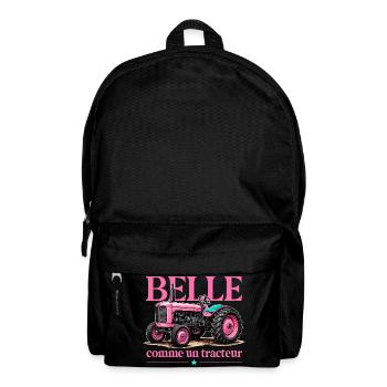 Belle comme un tracteur humour agriculture girly - Sac à dos - noir - Devant