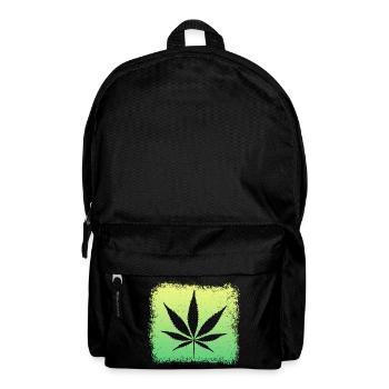 Mauvaise herbe feuille de cannabis - Sac à dos - noir - Devant