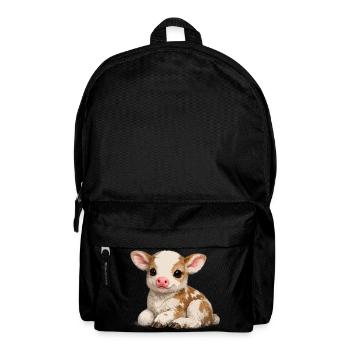 Süßes Kalb-Kuscheltier - Rucksack - Schwarz - Vorne