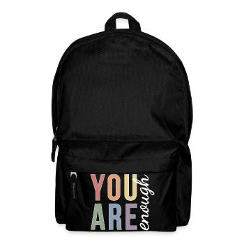 You Are Enough Typography in Pastel Pride - Backpack - black - Front
