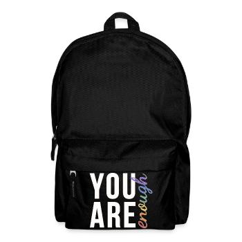 You Are Enough Typography Rainbow Pride - Backpack - black - Front