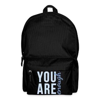 You Are Enough Schriftzug in sanftem blau - Rucksack - Schwarz - Vorne