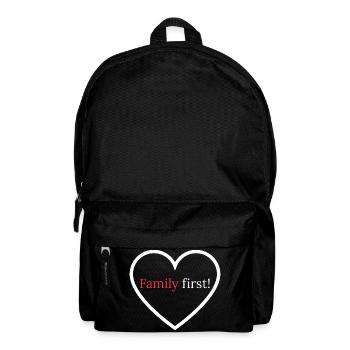 La famille d’abord ! – Cœur - Sac à dos - noir - Devant