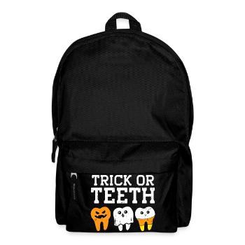Trick oder Teeth Halloween-T-Shirt - Rucksack - Schwarz - Vorne
