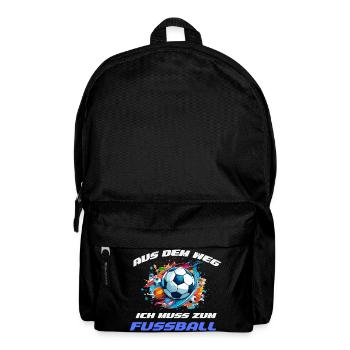 WM Aus dem Weg ich muss zum Fußball - Rucksack - Schwarz - Vorne