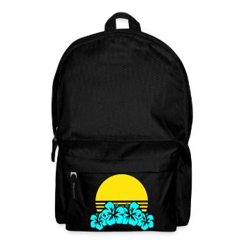 Soleil Hibiscus Néon Tropiques - Sac à dos - noir - Devant