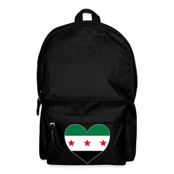 Syria Heart with Syrian Flag for Freedom - Backpack - black - Front